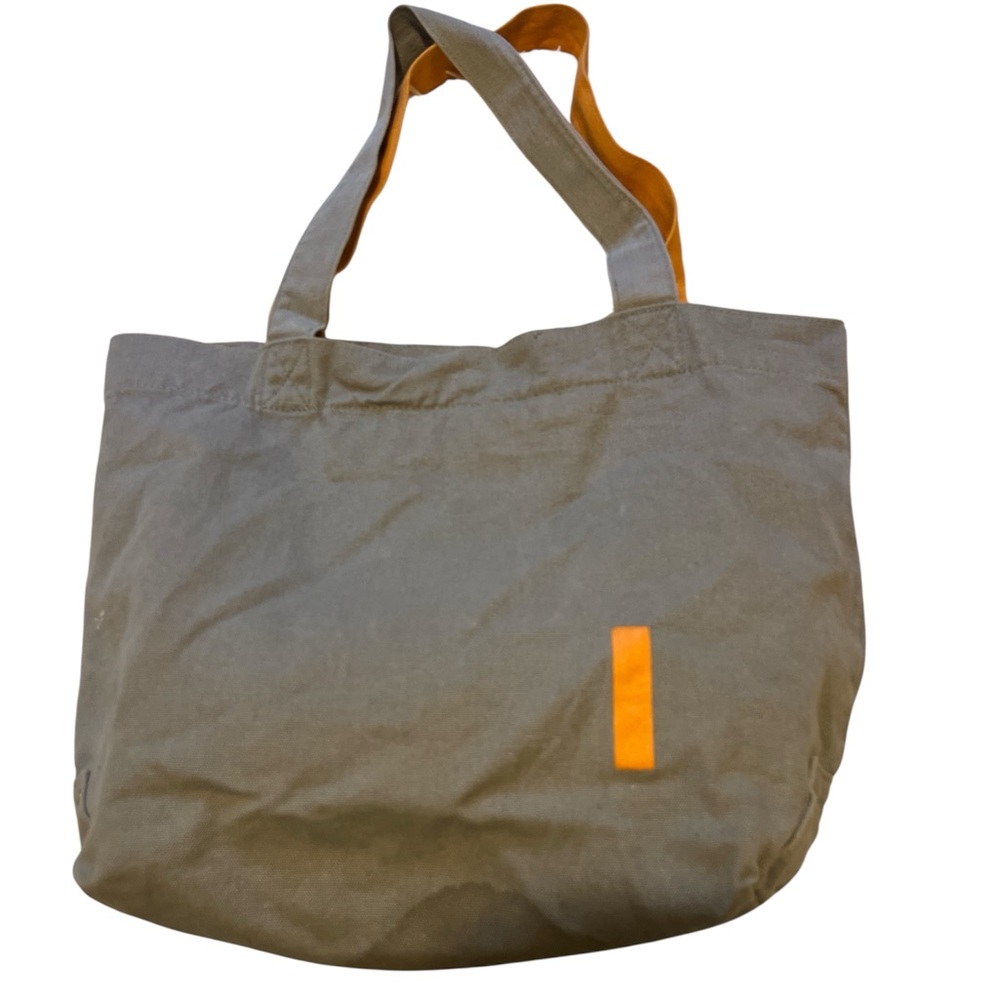 Lucy “Let’s Go” Canvas Tote Bag – Gray & Orange, Washable